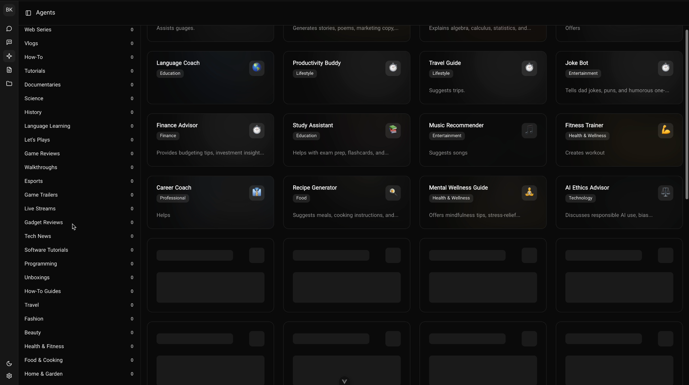 Mr.Bot directory of AI agents and human agents with roles and status